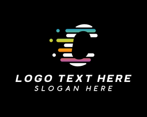 Colorful Tech Letter C logo