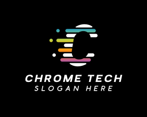 Colorful Tech Letter C logo design