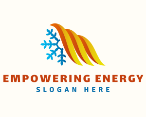 Snowflake Fire Energy logo design