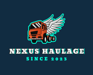 Trailer Truck Wings logo design