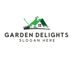 Home Garden Lawn Mower logo design