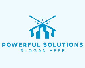 Pressure Washer Building Cleaner logo design