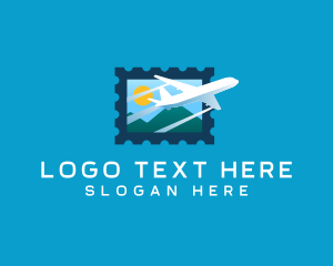 Airplane Travel Stamp logo