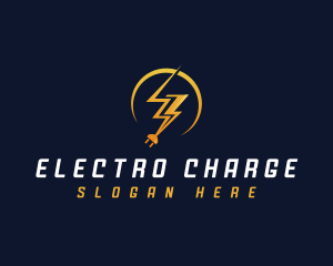 Electric Plug Lightning logo design