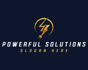 Electric Plug Lightning logo design