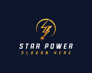 Electric Plug Lightning logo design