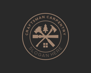 Wood Carpentry Tools logo design