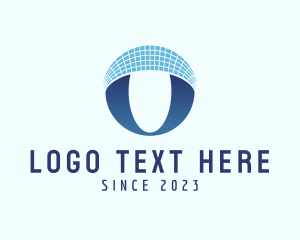 Digital Grid Letter O logo design
