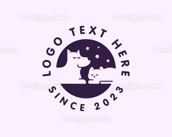 Dog Cat Sleeping Logo