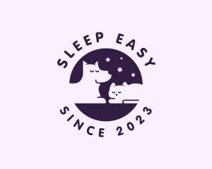 Dog Cat Sleeping logo design