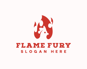 Flame Chicken Barbecue logo design