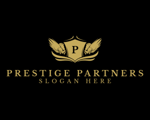 Pegasus Wing Shield logo design