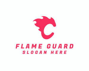 Fire Flaming Letter C logo