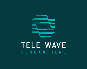 Cyberspace Tech Firm Waves logo design