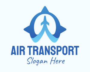 Blue Air Travel Compass logo design