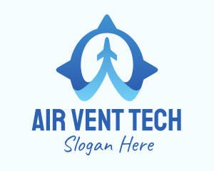 Blue Air Travel Compass logo design