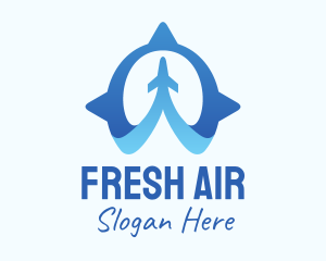 Blue Air Travel Compass logo design