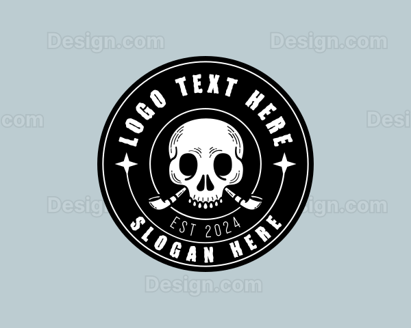 Smoking Tobacco Skull Logo