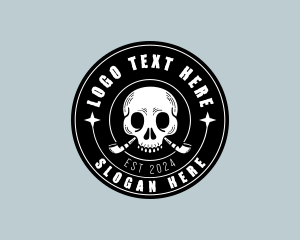 Smoking Tobacco Skull logo