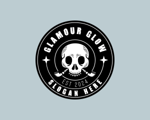 Smoking Tobacco Skull Logo