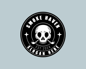 Smoking Tobacco Skull logo