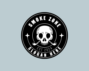 Smoking Tobacco Skull logo design