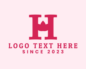 Pink Letter H Flower  logo