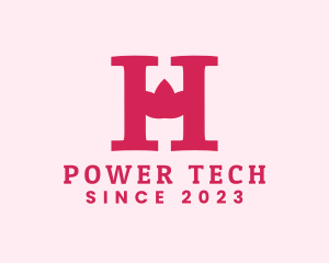 Pink Letter H Flower  logo