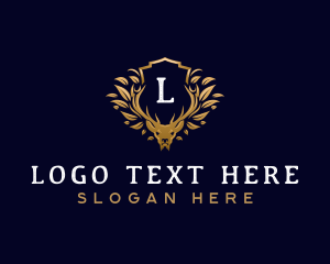 Elegant Floral Deer logo