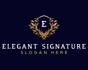 Elegant Floral Deer logo design