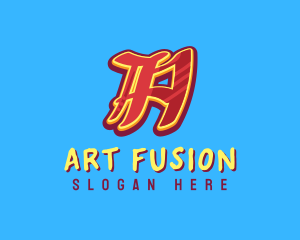 Graffiti Art Letter A logo