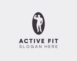 Fit Muscular Bodybuilder logo design