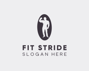 Fit Muscular Bodybuilder logo design