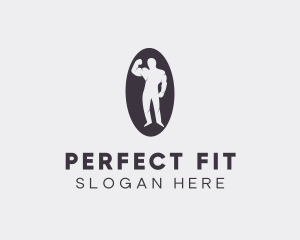 Fit Muscular Bodybuilder logo design