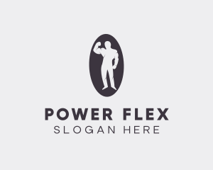 Fit Muscular Bodybuilder logo design