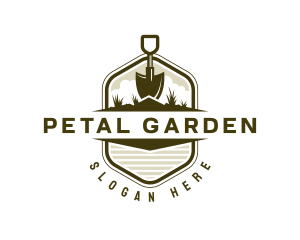 Lawn Landscaping Shovel logo design