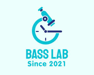 Laboratory Microscope Clock  logo design