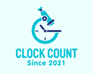 Laboratory Microscope Clock  logo design