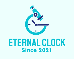 Laboratory Microscope Clock  logo design