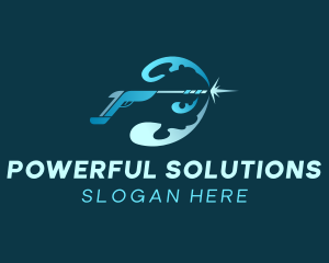 Blue Power Washer logo design