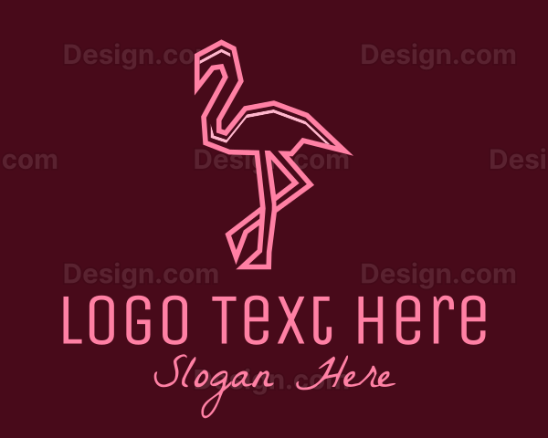 Geometric Pink Flamingo Logo