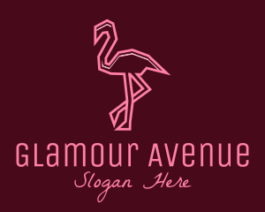 Geometric Pink Flamingo  logo