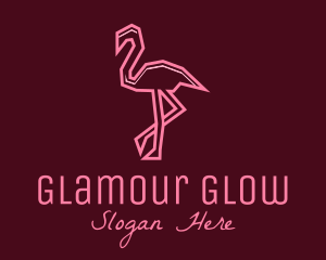 Geometric Pink Flamingo  logo