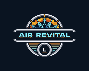 Heating Cooling HVAC logo design