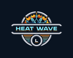 Heating Cooling HVAC logo design