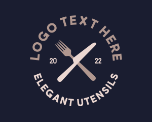 Fork Knife Utensil logo design