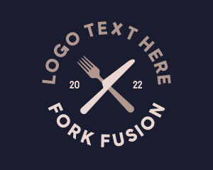 Fork Knife Utensil logo design