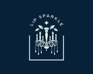 Candle Chandelier Lighting logo design