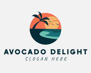 Sunset Island Beach logo design