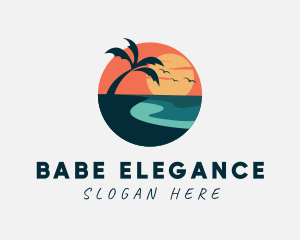 Sunset Island Beach logo design